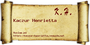 Kaczur Henrietta névjegykártya