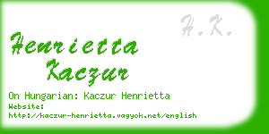henrietta kaczur business card